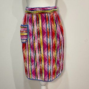 Colorful Terrycloth Chevron Pattern Waist Tie Apron 100% Cotton One Size